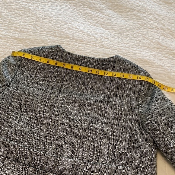 HOBBS LONDON car coat zippered front lined jacket boucle coat grey white size 6 - Picture 12 of 16